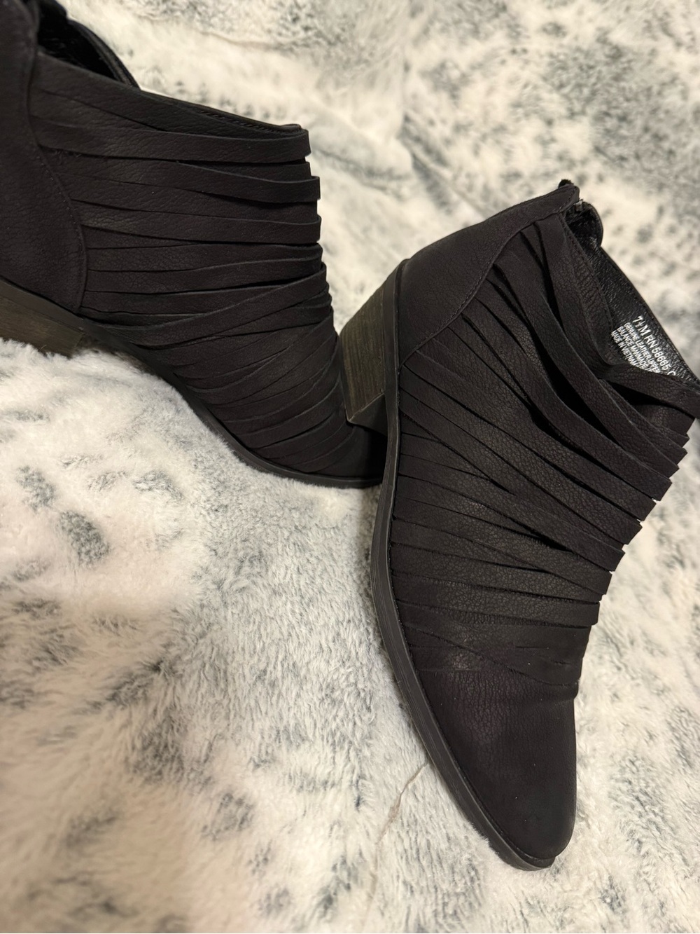 Caslon Black Layered Strap Ankle Booties